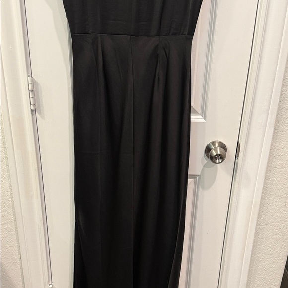 NWT Madewell Wide V-Neck Black Satiny Maxi Dress - Picture 14 of 14